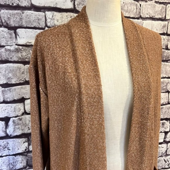 Lands' End Beige & Ivory No Close Jacket Size Medium - Picture 2 of 9